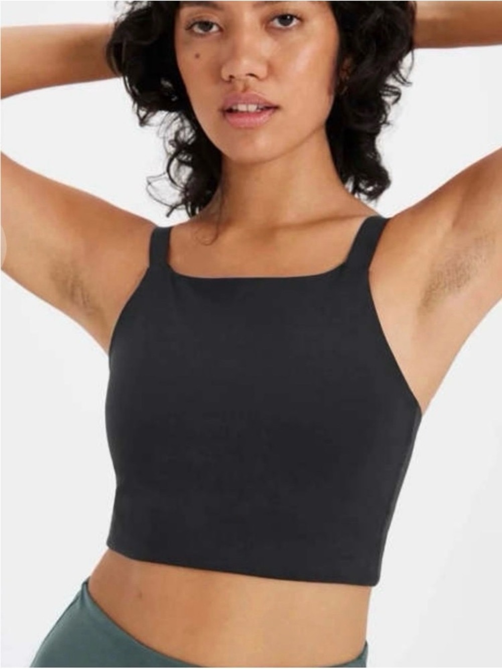 Girlfriend Collective Mia High Neck Longline Compression Sports Bra Black Small